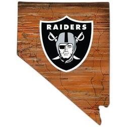 Fan Creations Las Vegas Raiders 23.5" x Distressed State with Logo Sign