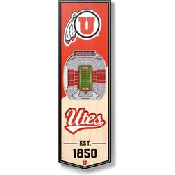 YouTheFan NCAA Utah Utes 6"x19" 3-D Stadium Wall Sign