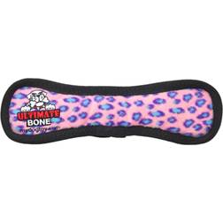 Tuffy's Ultimate Bone Squeaky Plush Dog Leopard