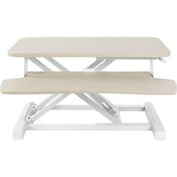 Vivo Light Wood 26 Standing Desk Riser White Frame