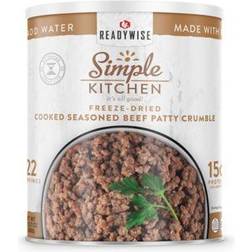 ReadyWise Simple Kitchen Freeze-Dried Seasoned Beef Patty Crumbles, 22 Servings