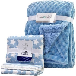 3 Stories Trading Company 5 Piece Baby Blanket Gift Set Blue