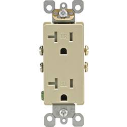 Leviton T5825-I 20 Amp, Tamper-Resistant, Decora Duplex Receptacle, Residential Grade, Ivory