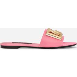 Dolce & Gabbana Patent leather sliders with DG logo pink