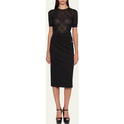 Dolce & Gabbana Pencil jersey midi skirt black