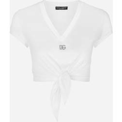 Dolce & Gabbana DG knot cotton jersey T-shirt pink
