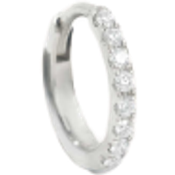 mnml Pavé Huggie Solo Hoop - White Gold