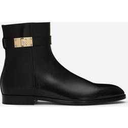 Dolce & Gabbana Brushed calfskin ankle boots black