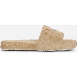 Dolce & Gabbana Terrycloth sliders with logo tag sand_3