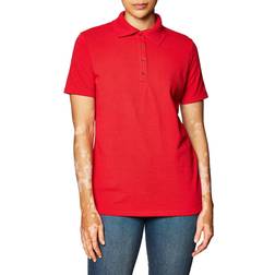 Hanes Women's Pique Polo, deep red