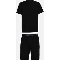 Calvin Klein Herren Pyjama-Set Kurz, Schwarz Black