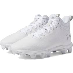 Under Armour Kids' Spotlight Franchise Mid RM Football Cleats, Boys' White/White Prime Day