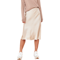 Quince 100% Washable Silk Skirt - Champagne