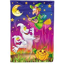 Caroline's Treasures APH3799GF Witch Ghosts Halloween Flag Garden Figurine