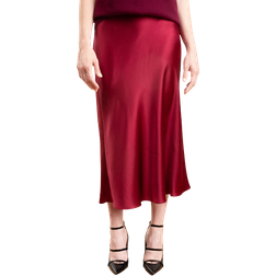 Quince 100% Washable Silk Skirt - Burgundy