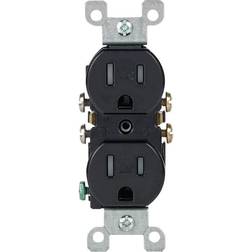 Leviton 15 Amp Tamper Resistant Duplex Outlet, Black