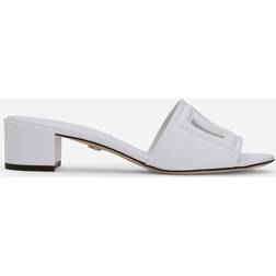 Dolce & Gabbana Calfskin sliders with DG logo white