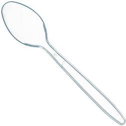 Prestee 100 clear plastic spoons heavy duty plastic silverware spoons fancy plast