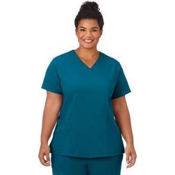 Jockey 2206 Womens V Neck Short Sleeve Scrub Top, X-large, Blue Blue