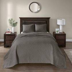 Madison Park Mansfield Bedspread Gray (299.7x259.1)