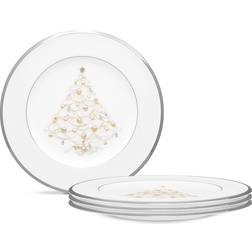 Noritake Christmas White Bone Holiday Dessert Plate