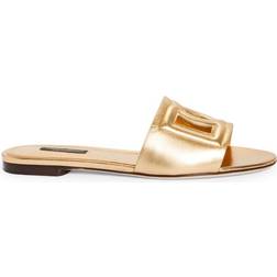 Dolce & Gabbana Bianca DG Flat Slide - Oro 1