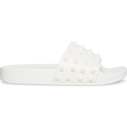 Madden Girl Flashh Studded Pool Slides - White Pari