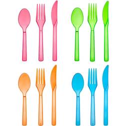 Neon Cutlery Assorted 48