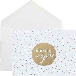 Jam Paper Â Blank Greeting Cards Set, Thinking of You, Gold Tiny Dot, 10/Pack D41111NGLMB Gold