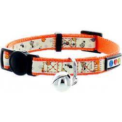 Pawtitas Glow In The Dark Orange Safety Buckle Removable Bell Collar