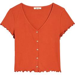 Madewell Rib Button Front V-neck T-shirt