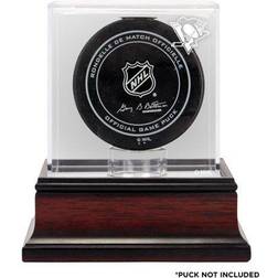 Pittsburgh Penguins Mahogany Hockey Puck Logo Display Case