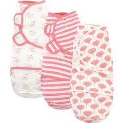 Touched By Nature Unisex Organic Cotton Swaddle Wraps, Tulip, 0-3 Months