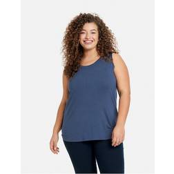 Samoon Basic Top with Side Slits - Mood Blue