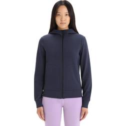 Icebreaker Women's Central Classic LS Zip Hoodie Midnight Navy Midnight Navy