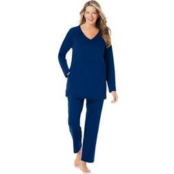 Plus Women's 2-Piece Lounge Set by Dreams & Co. in Evening Blue Size 2X Pajamas