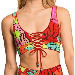 Maaji Women's Paradise Long Line Triangle Bikini Top Crimson