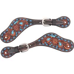 Circle Y Bronco Blue Texas Flower Spur Straps