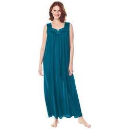 Plus Women's Long Tricot Knit Nightgown by Only Necessities in Deep Teal Size 2X