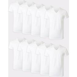 Hanes Men's V-Neck Undershirt 10pk White