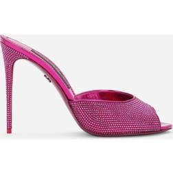 Dolce & Gabbana Crystal-embellished satin sandals pink