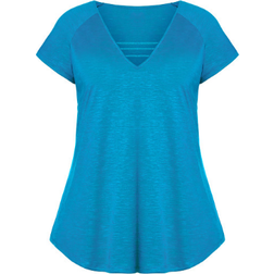 Avenue 3 Bar V-Neck Top Plus Size - Mykonos Blue