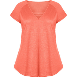 Avenue 3 Bar V-Neck Top Plus Size - Coral Paradise