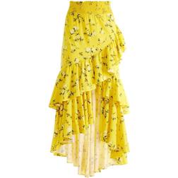 Alice + Olivia Cristina Wrap Ruffle Skirt - Escape Ditsy Sunbeam