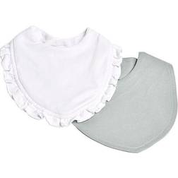 Mini Dreams Bib Volang 2-pack, Grön/vit