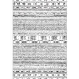 Nuloom Geometric Area Rug Gray, White 72x108"