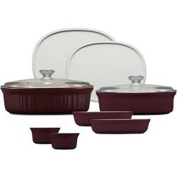 Corningware French Colors 10pc Ceramic Bakeware Cabernet Baking Tin