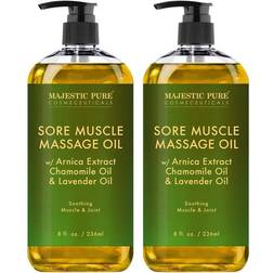 Majestic Pure arnica muscle massage oil for body 8 fl oz pack of 2