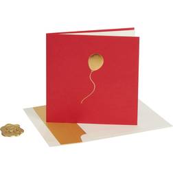 Red With Balloon Birthday Card