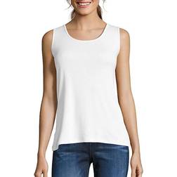 Hanes Mini-Ribbed Cotton Tank Top - White